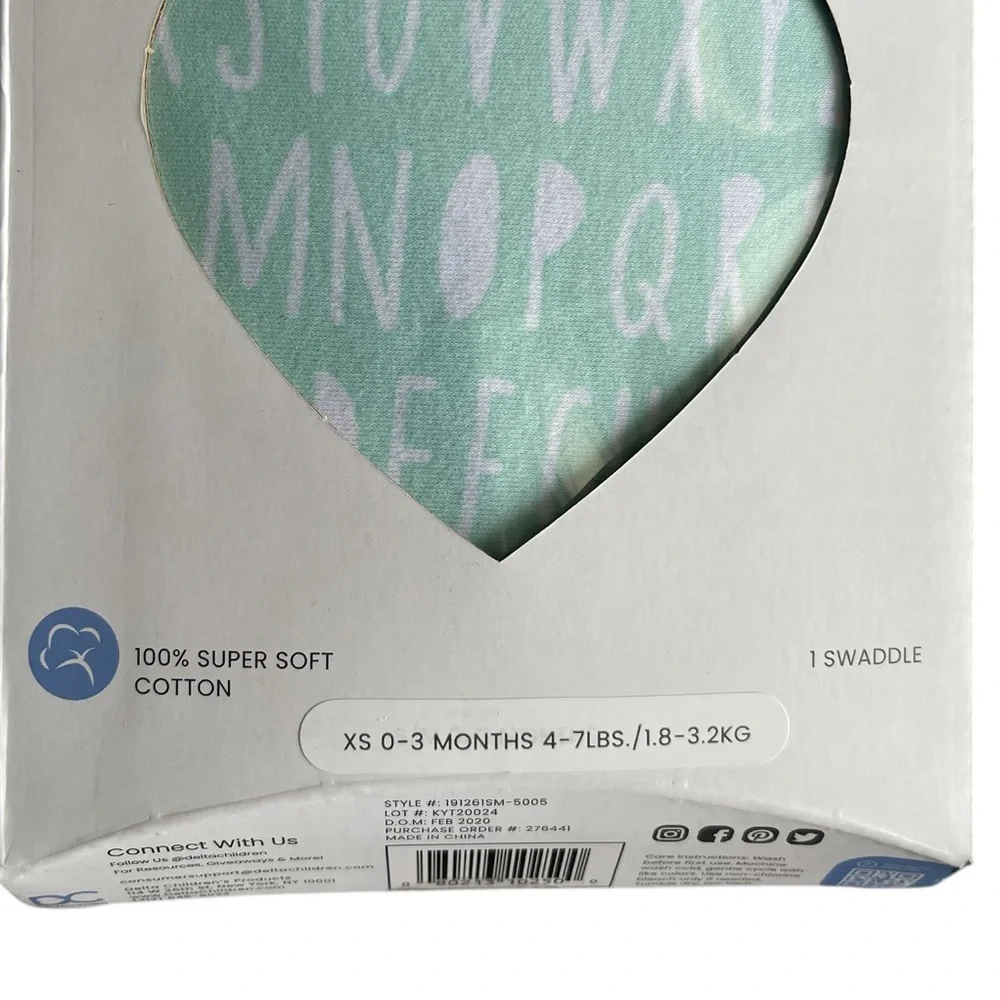 Delta Children 100% Cotton Adjustable Baby Swaddle New 0-3 - Picture 4 of 5